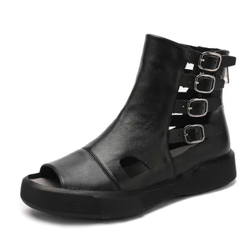 

2020 summer thin section breathable soft bottom wild hollow large size women's boots