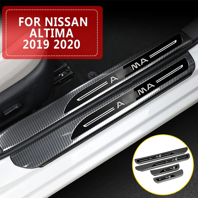 Pcmos Накладка на порог из нержавеющей стали для Nissan Altima хромированная Стайлинг Авто интерьерные молдинги наклейки - Цвет: CF