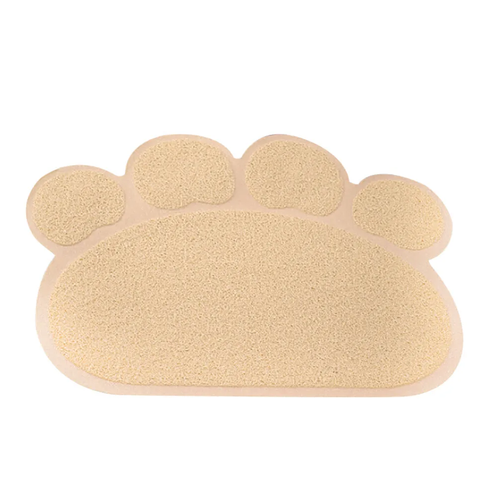 Beige Коврики для кошек и собак, маты для кормления в форме лап, коврик для ног, коврик для ног, ПВХ, излучающий, для собак, кошек, спальные подушечки для кормления, доступные по цене - Цвет: Beige
