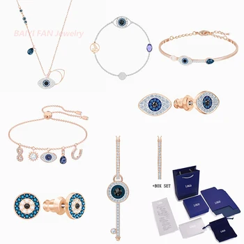 

Fashion Jewelry SWA New Eye Set Black And Transparent Hand-Eye Pattern Crystal Ladies Elegant Romantic Jewelry Gift