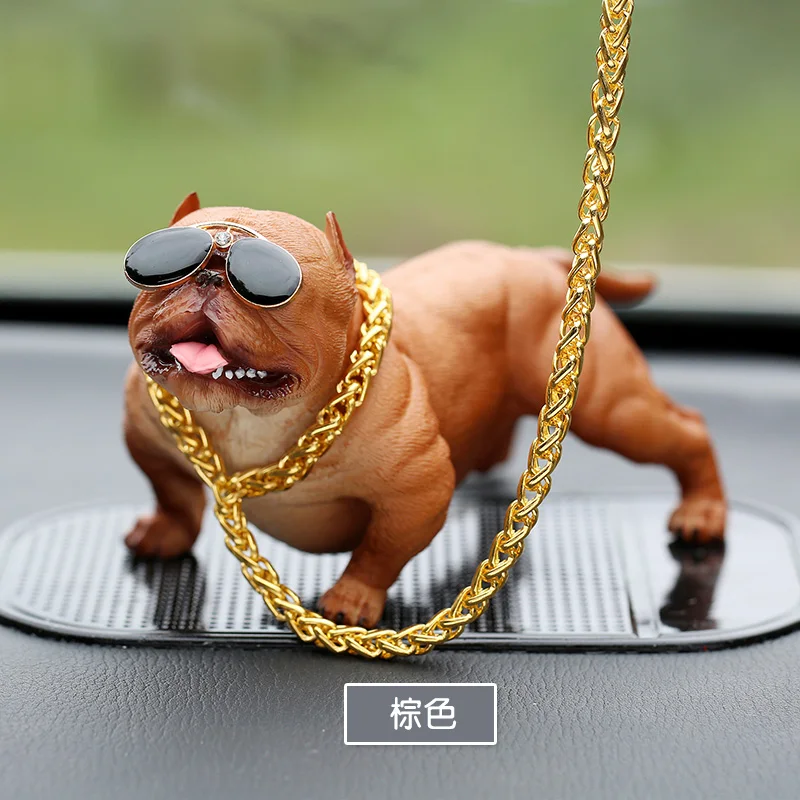 Кукольные аксессуары для интерьера украшения автомобиля Bully питбуль украшение креативная индивидуальность автомобиль моделирование собака интерьер Мода - Цвет: brown