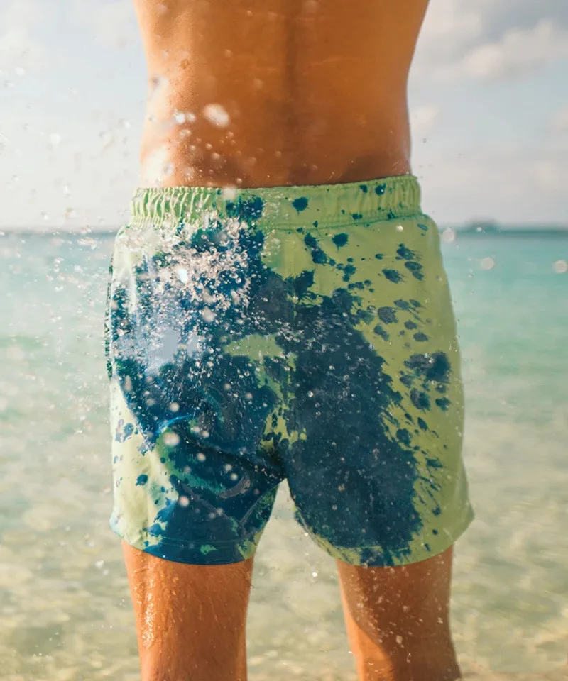 Magische Veränderung Farbe Strand Shorts Männer Badehose Bademode Schnell Trocken Baden