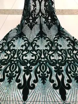 

Embroidered Net Fabric with beads With super Quality Sat-9.8905 African Tulle Lace Fabric For party Dress