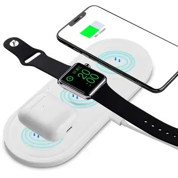 

QI three-in-one wireless charger machine watch headset multi-function bracket wireless charging KT-W50A8 FOR: IPHONE Samsung