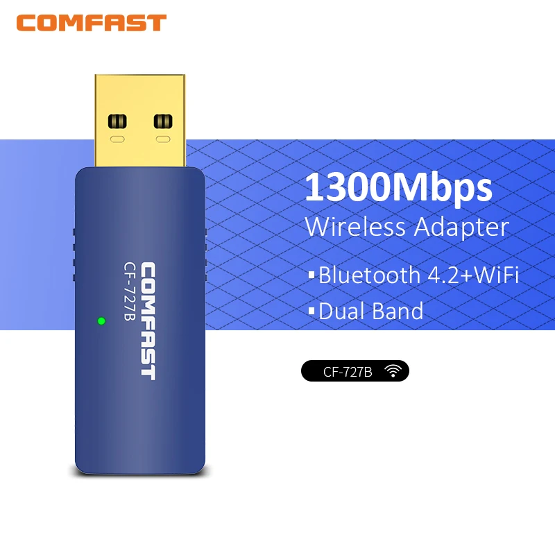 Comfast CF 727B Беспроводной Wi Fi Bluetooth адаптер 1300 Мбит/с ac USB WiFi приемник 4 2 сетевая карта