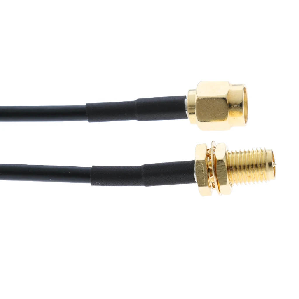 2Pcs Antenna Adapter, RP SMA Male to RP SMA Female Extension Cable Connector for WiFi Wireless Router & Network Card (65.6feet)
