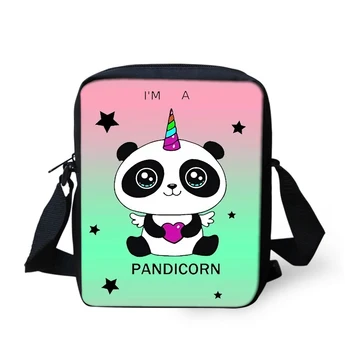 

Kawaii Women's Messenger Bags Panda Unicorn Pattern Shoulder Bags Cartoon Animal Designer Teenagers Mini Flaps Puse Bags