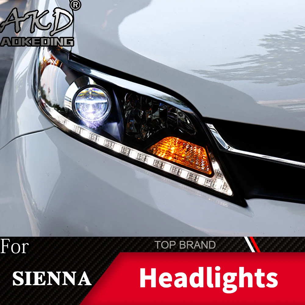 Автомобильная фара Toyota Sienna 2011 2019 фары противотуманные дневные ходовые огни DRL H7