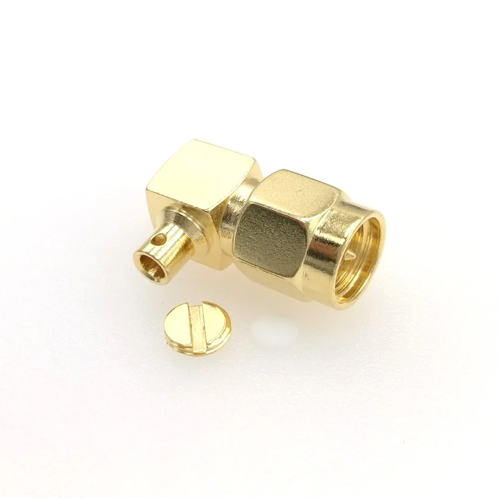 10pc SMA Male Right Angle Solder Semi-Rigid RG405 0.086" RF Connector