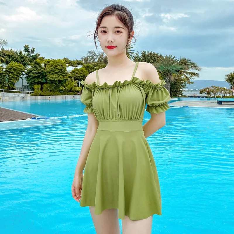 2021 New Korean One Piece Swimsuit Women Sexy Monokini Swimwear Beach Bathing Suit Beachwear