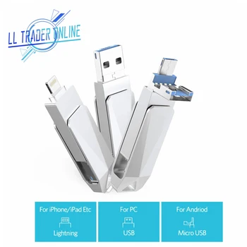 

128GB Flash Drive USB 64GB Pendrive Storage Memory OTG Mini Phone USB Drive Stick Flash Disk For iPhone iPad Android