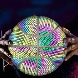 Attract Reflective Ball Glow Size Dark Basketball Birthday In Present Ball Glowing Luminous Basketball Basketball Gift 7 PU Bask