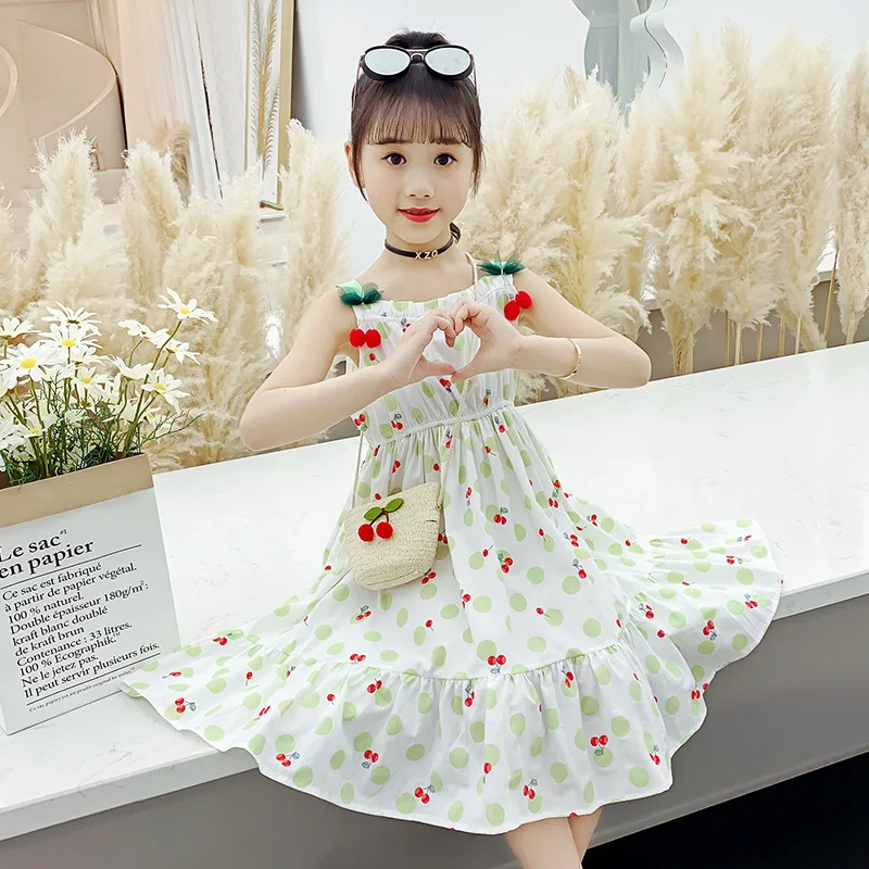 Vestiti carini per ragazze adolescenti 2021 nuovi coreani per bambini in  cotone ciliegia senza maniche carino abito da principessa Boutique 8 10 11  12 anni|Dresses| - AliExpress