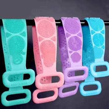 

Double-side Silicone Brushes Bath Towels Rubbing Back Mud Peeling Body Massage Shower Extended Scrubber Skin Clean Brushes