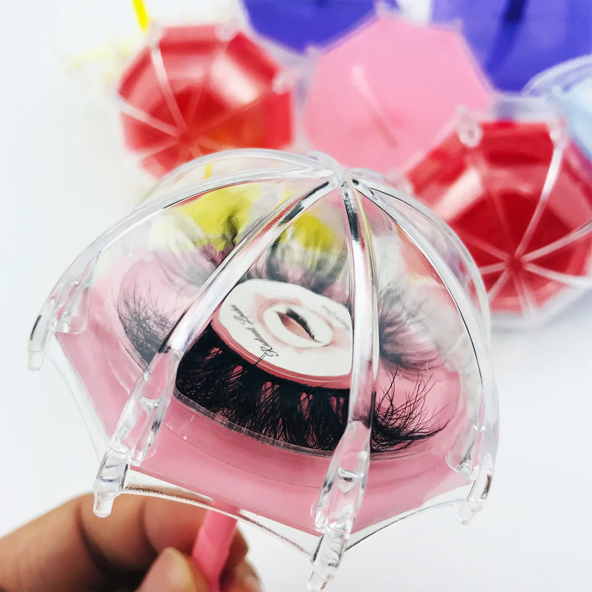 Wholesale Lashes Box Vendor Custom Colorful Transparent Umbrella Lashes