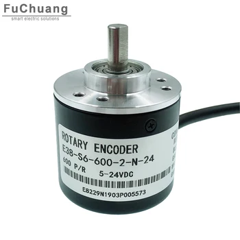 

E38 Incremental Optical Rotary Encoder 5-24V DC 360P/R 400P/R 600P/R AB Two Phases 6mm Shaft outputing NPN or Voltage