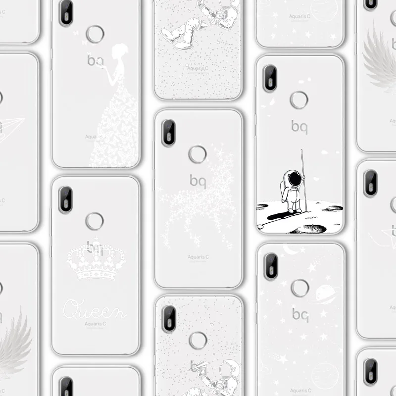 ciciber Funda For BQ Aquaris X Pro U2 Lite C V Plus VS X2 Case Soft Silicone TPU Cover Coque Capa Luxury White Print | Мобильные