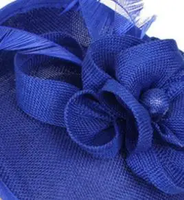 Mingli Tengda Bride Headwear Small Formal Wedding Hat Cheongsam Hair Decorate Hat Cover Face Veil Ornaments Mariage Accessories - Color: royalblue
