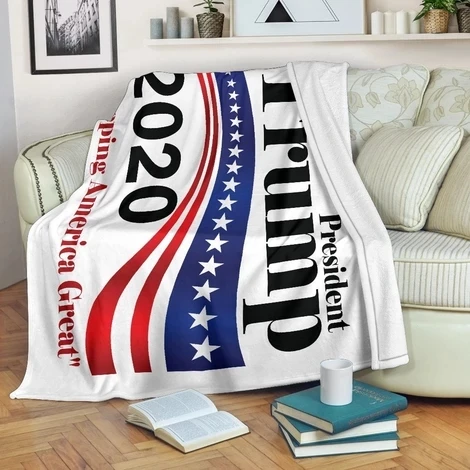 Плюшевое покрывало с принтом Трампа 2020 шерпа флисовое домашнее одеяло для