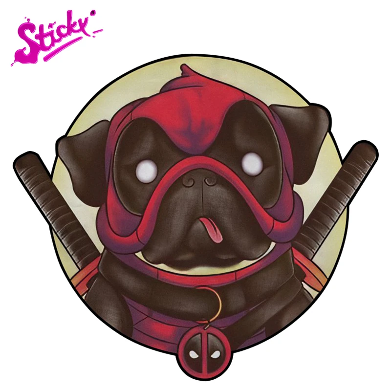 Sticky Funny Pug Dog Cosplay Death Ninja Skull Anime Car Sticker Decal Decor Motorcycle Off Road Laptop Trunk Guitar Pvc Car Stickers Aliexpress