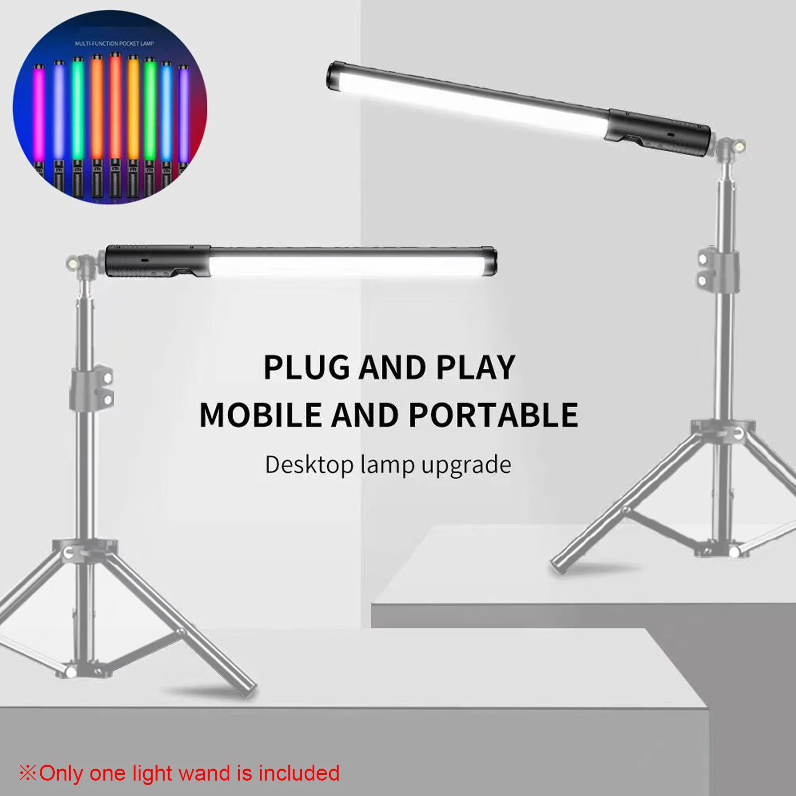 Light Stick LED RGB Andoer Da 20 W – Tubo Pieghevole Con 114 LED, Temperatura 3200-5500K, Telecomando E Batteria Integrata