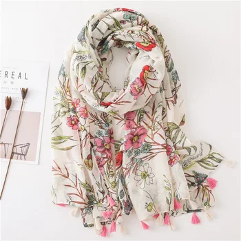 

2020 New Style Cotton Linen Thin Type for Spring And Autumn Silk Scarves Soft Scarf Shawl Women's Versatile luxury brand