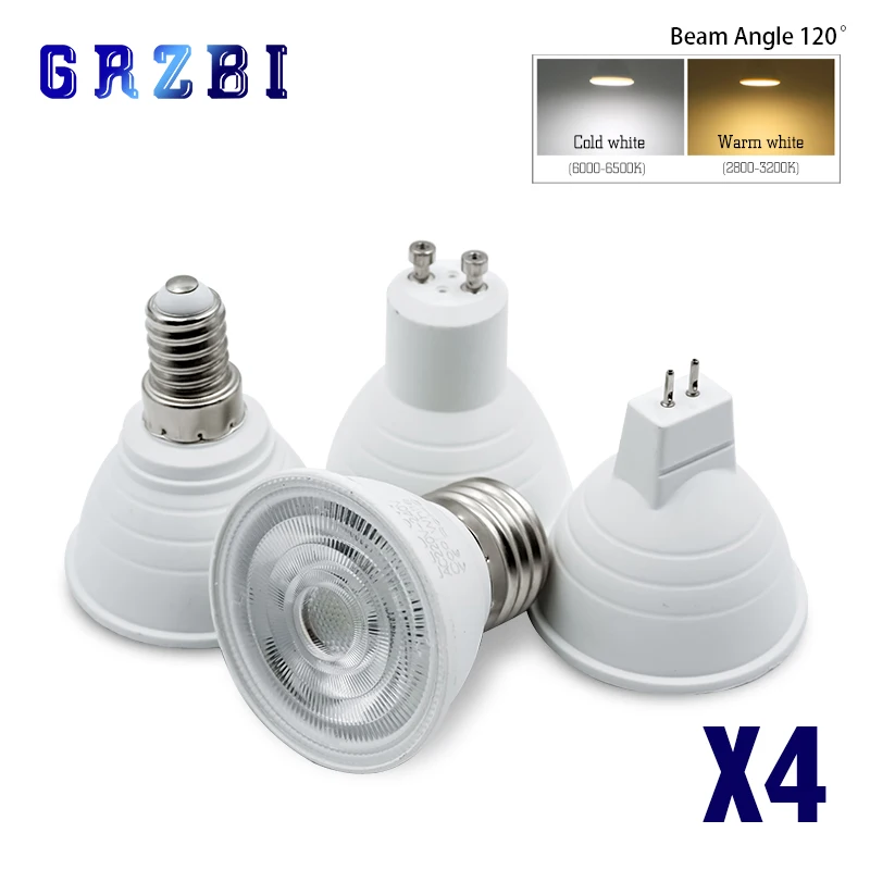 4 шт./лот E27 LED E14 лампа MR16 6W Lampara 220 Bombillas Светодиодная Spotlight лампада GU10 ампулы для