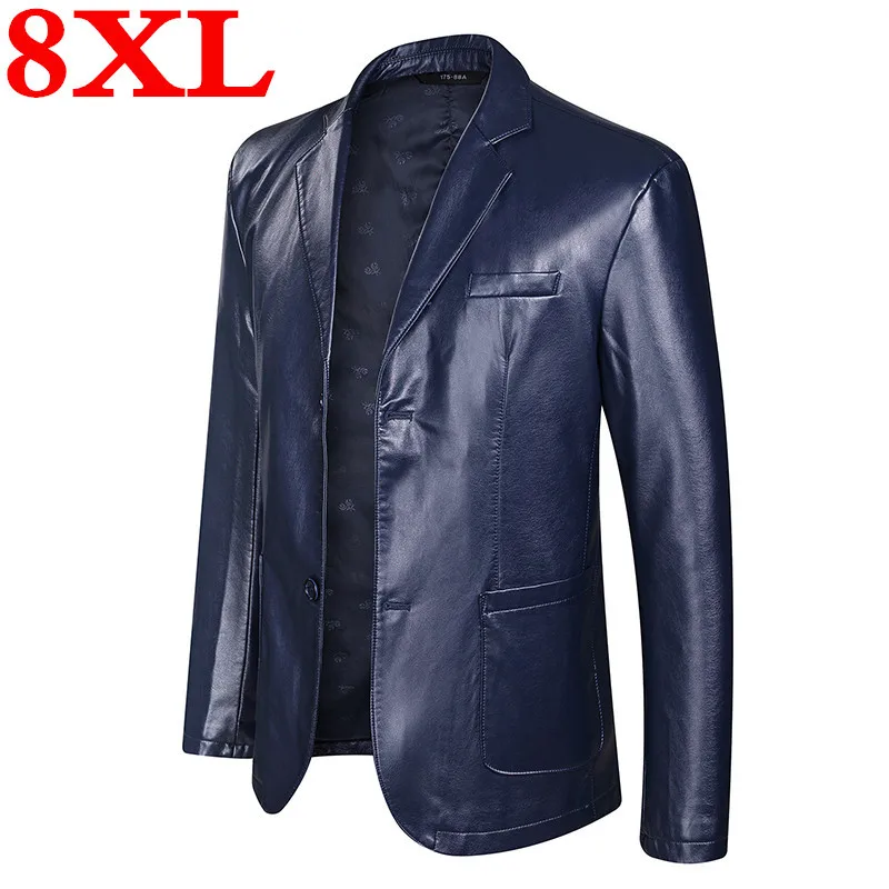 Большие размера плюс 8XL 7XL 6XL Новое поступление кожаные куртки Мужская куртка