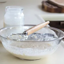 Бытовой Нержавеющая сталь миксер для теста, венчик блендер деревянной ручкой веничек для взбивания яиц смеситель для форма для выпечки тортов DIY десерт хлеб пицца выпечка Еда