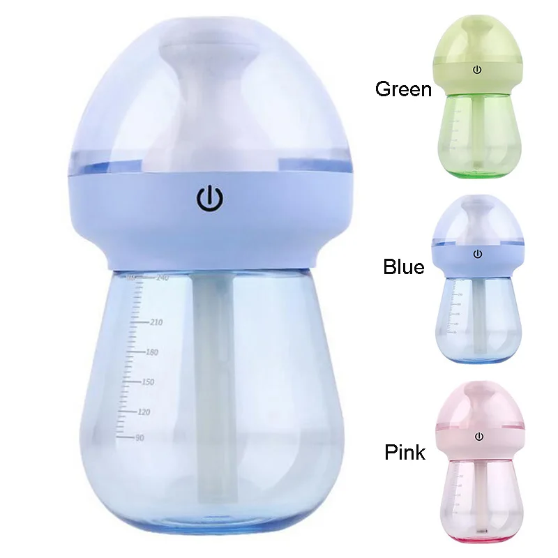 240ml USB LED Light Mini Feeding Bottle Humidifier Aroma Air Diffuser Mist Maker