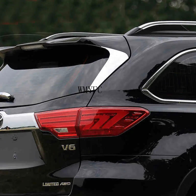 For Toyota Highlander Kluger 2014 2015 2016 2017 2018 Chrome Rear Window Side Spoiler Wing Trim Cover Bevel Pillar Post Molding |