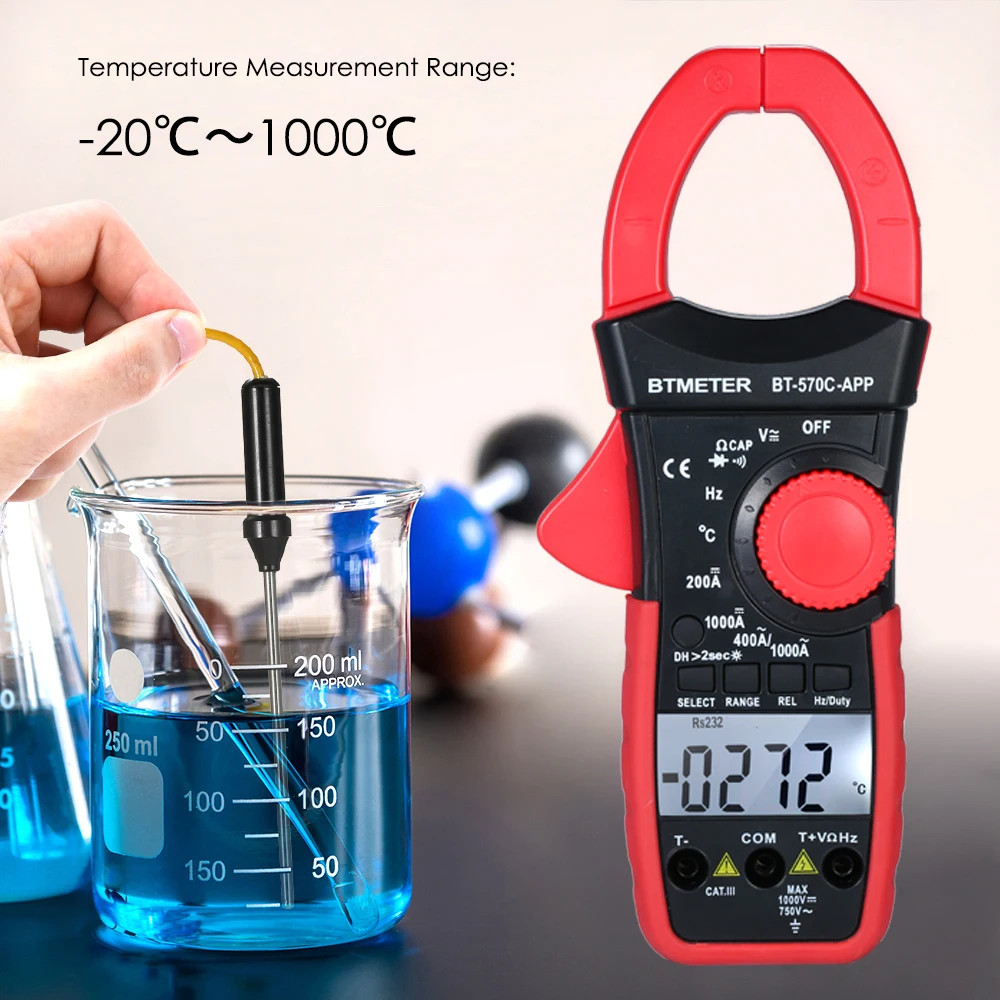 

Mini Digital Clamp Meters True RMS DC AC Current Voltage Ohm Temp Capacitance 4000 Counts Auto Range Tester Ammeter Multimeter