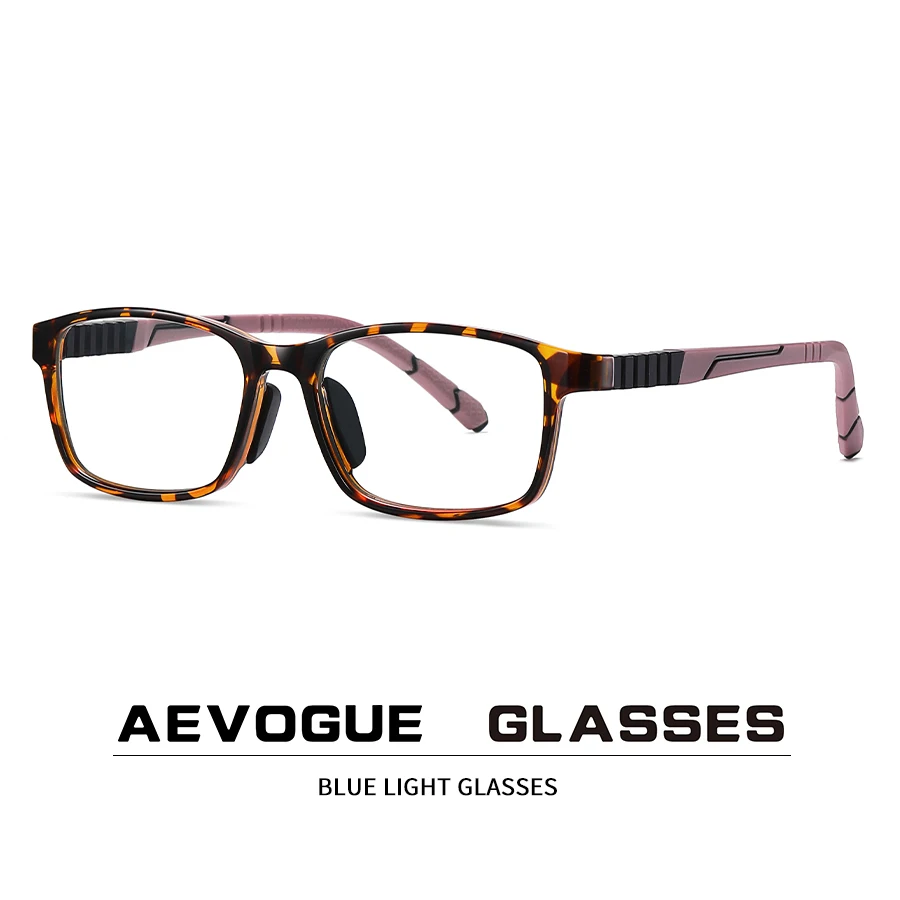 

AEVOGUE Blue Light Glasses For Kids Fashion Glasses For Girl Square Frames For Boy Silicone Detachable AE1082