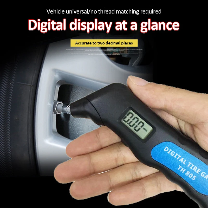 

TH805 Digital Car Tire Tyre Air Pressure Gauge Meter LCD Display Manometer Barometers Tester for Car Truck Motorcycle Bike Test