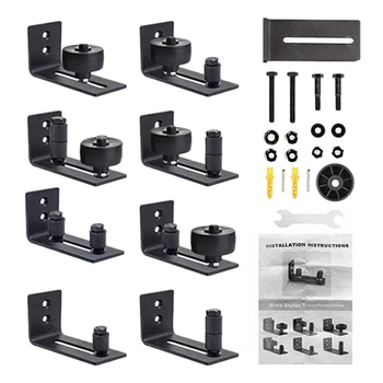 

8 in 1 Black Sliding Barn Door Sliding Door Rail Pulley Hardware Kit Top Mounted Hanger Track Closet Door Roller Rail
