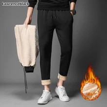 Мужские брюки из овечьей шерсти и кашемира, новинка, модные повседневные штаны, повседневные спортивные штаны, зимние мужские брюки, плотные теплые спортивные штаны