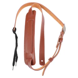 1Pc Portable Guitar Strap Adjustable Universal Cowhide Strap Musical Instrument Lanyard