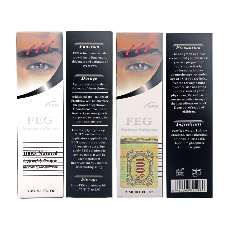 FEG Eyelash Growth Serum100% Original Eyelash Treatment Serum Natural Medicine Eyelash Growth Enhancer Lengthening Longer makeup - Цвет: Black