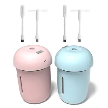 

Mini Mushroom Car Air Purifier Humidifier Diffuser with USB Fan LED Night Light
