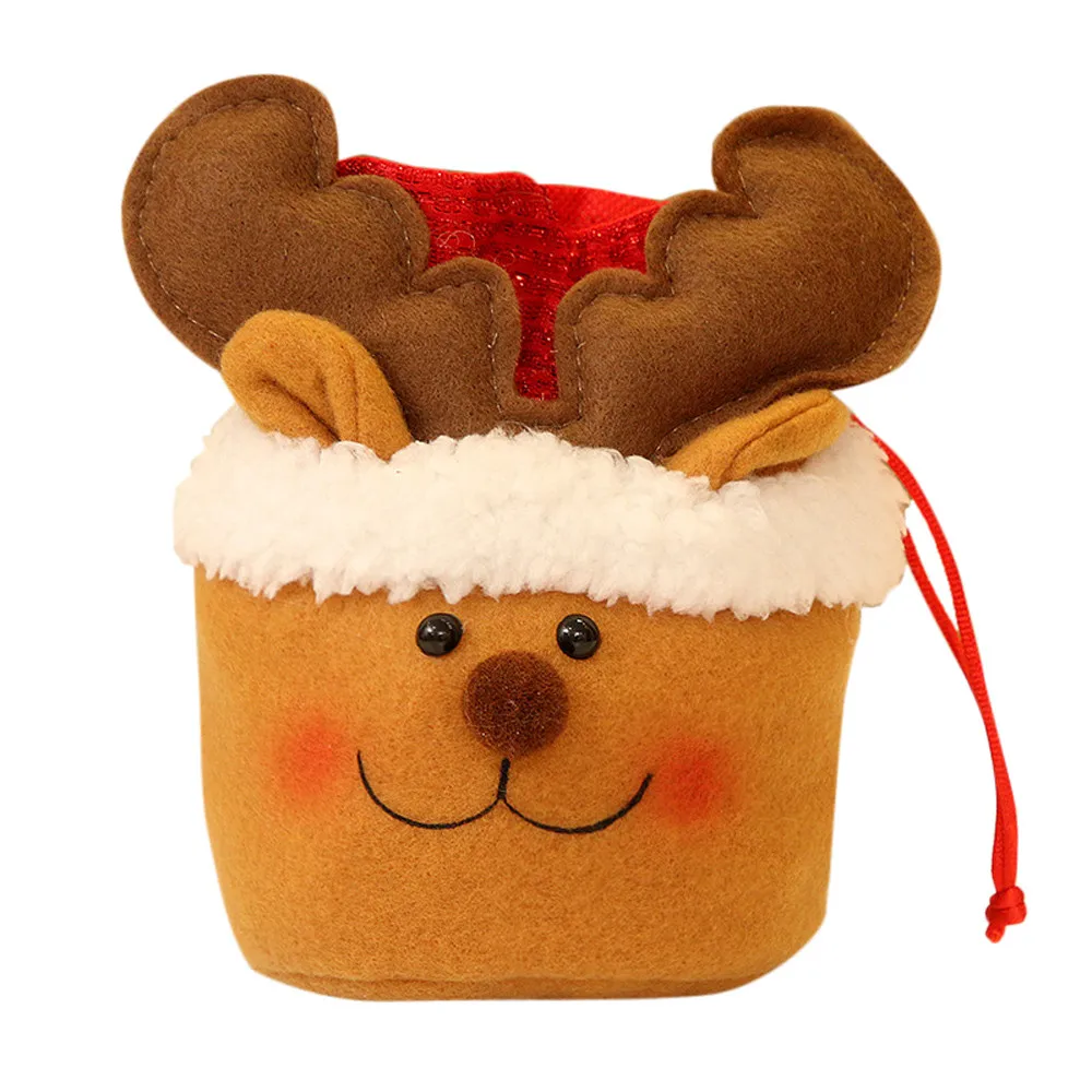 Рождественские детские сумки для конфет, хлопковый мешочек с Санта-Клаусом, снеговиком, подарочная сумочка на Рождество, детская сумка, контейнер-органайзер, чехол A30819 - Цвет: B