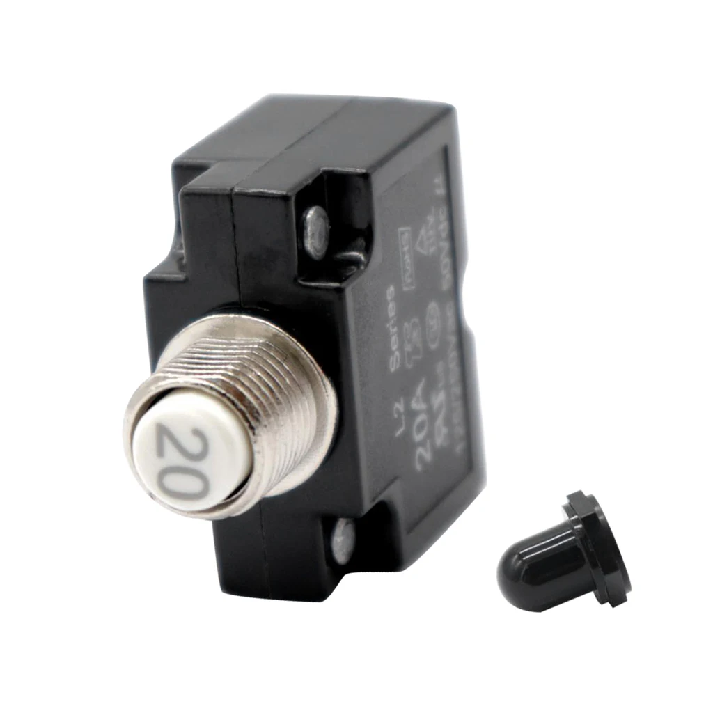 20 AMP Push Button Resettable Terminal Circuit Breaker Panel Mount 12V-24V