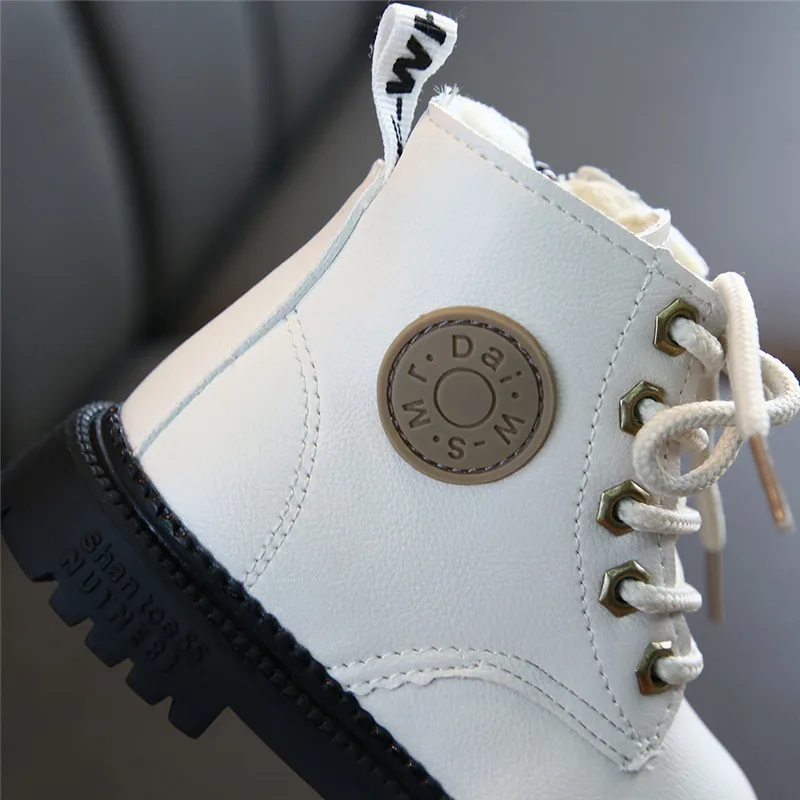 Kids Shoes girls Boys PU Leather Lace Up High Children Sneakers girl Baby Shoes Sport Autumn Winter Children Shoes K30