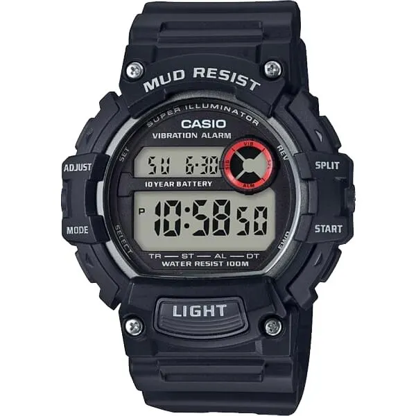 Casio TRT-110H-1A мужские наручные часы с подсветкой виброзвонком сигнала и 10-летней