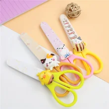 Милые канцелярские принадлежности с котятами Ножницы Детские ручные режущие инструменты с закругленным покрытием безопасные ножницы из нержавеющей стали