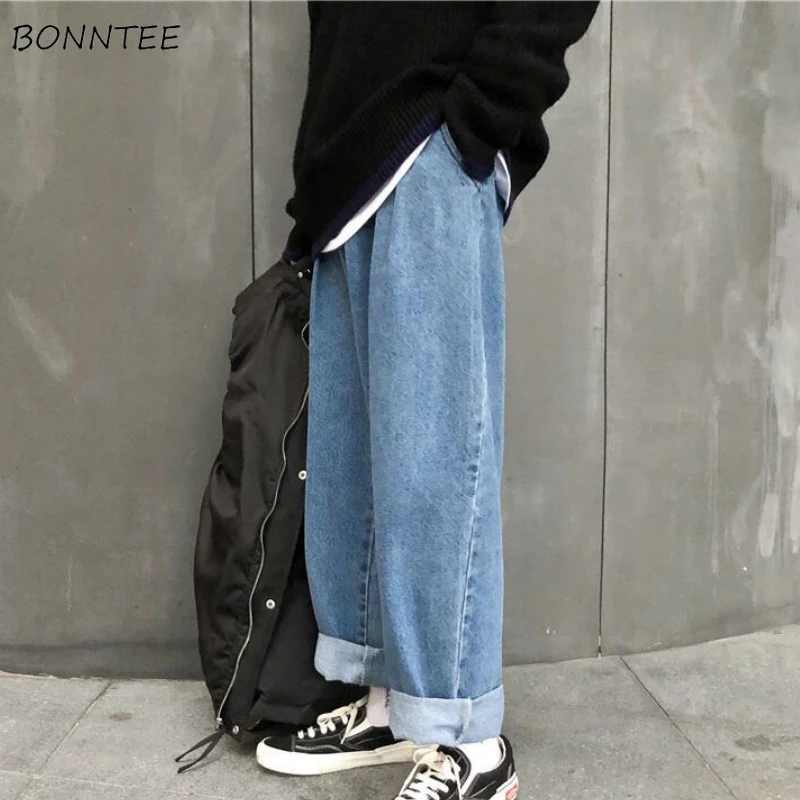 Jeans Men Loose Wide Leg Trousers Plus 