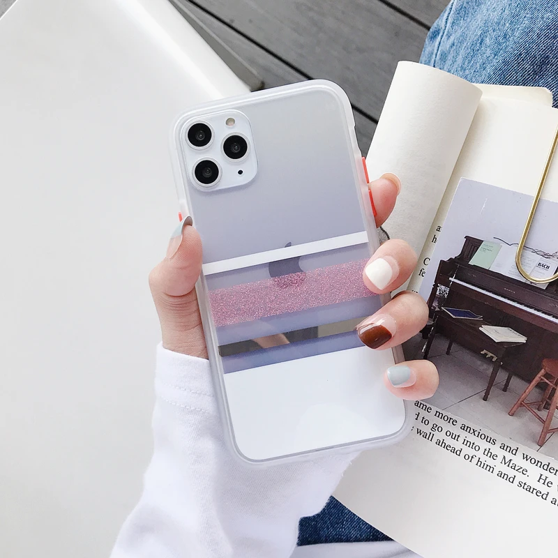 Модный Блестящий чехол для телефона iPhone XR X XS Max 7 8 6 6s Plus, мягкий IMD Блестящий Прозрачный чехол для iPhone 11 - Цвет: T2