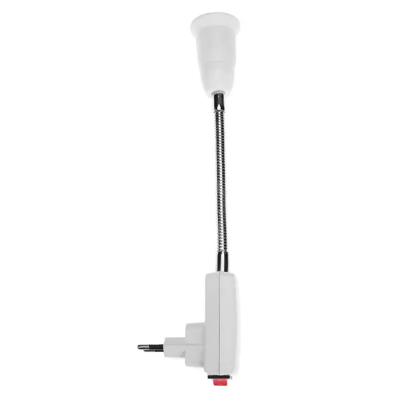20cm 1Pcs Flexible Socket to E27 10cm-50cm Extendsion LED Lamp Base Bulb Holder Converters Light Adapter Socket with Switch EU Plug - Цвет: 20cm