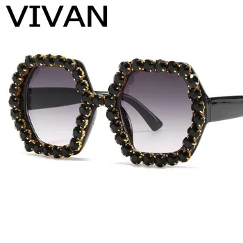 

New Irregular Square Rhinestone Sunglasses 2020 Fashion Luxury Brand Designer Crystal Sun Glasses Ladies Big Unique Glasses