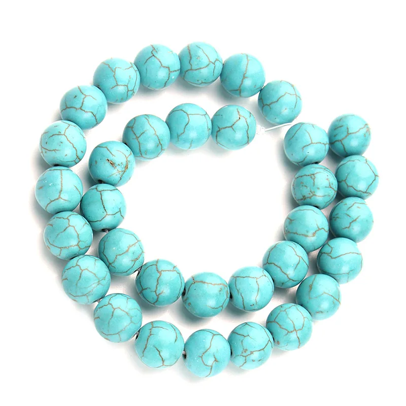 Бусины из натурального камня Aqua Howlite круглые бусины россыпью для браслетов