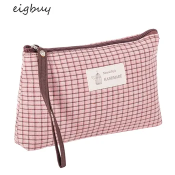 

2020 Women's Fashion Travel Make-up Bag Plaid Portable Zipper Bag Make-up Bag